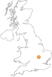 map showing location of Bozeat, Northamptonshire