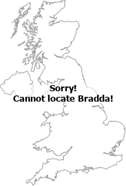 map showing location of Bradda, Isle of Man
