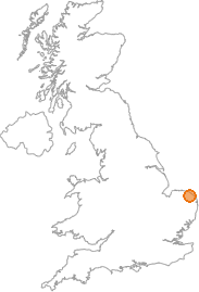 map showing location of Bradfield, Norfolk