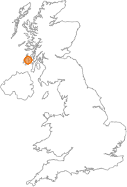 map showing location of Bunnahabhainn, Argyll and Bute