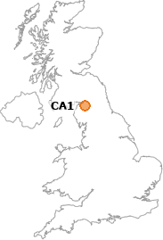 map showing location of CA1