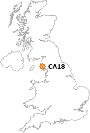 map showing location of CA18