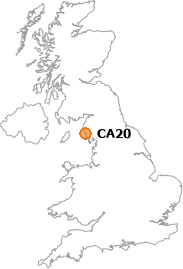 map showing location of CA20