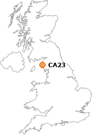 map showing location of CA23