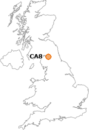 map showing location of CA8