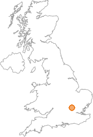 map showing location of Caddington, Bedfordshire