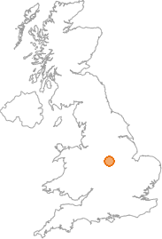 map showing location of Castle Donington, Derbyshire