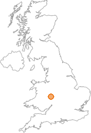map showing location of Cleobury Mortimer, Shropshire