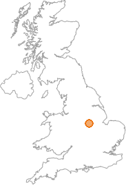 map showing location of Clipston-on-the-Wolds, Nottinghamshire