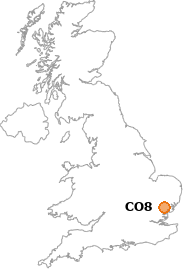 map showing location of CO8