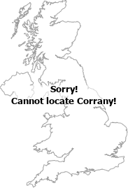 map showing location of Corrany, Isle of Man