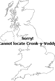 map showing location of Cronk-y-Voddy, Isle of Man