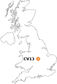 map showing location of CV13