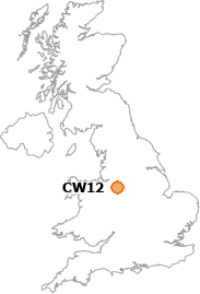 map showing location of CW12
