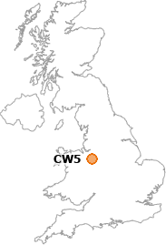 map showing location of CW5