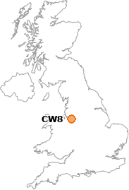 map showing location of CW8