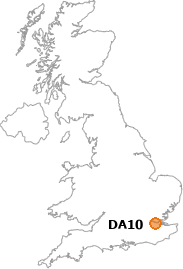map showing location of DA10