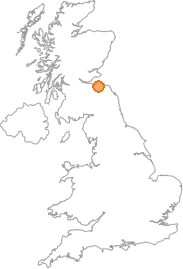 map showing location of Danskine, East Lothian