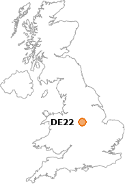 map showing location of DE22