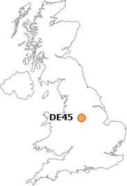 map showing location of DE45