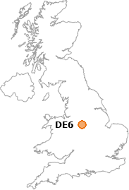 map showing location of DE6