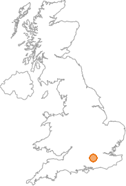 map showing location of Deepcut, Surrey