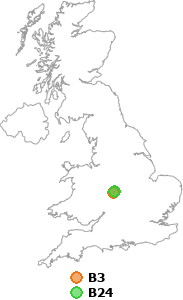 map showing distance between B3 and B24