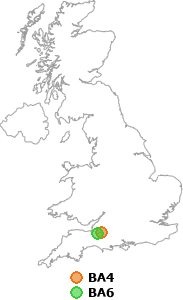 map showing distance between BA4 and BA6