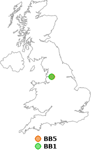map showing distance between BB5 and BB1