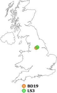 map showing distance between BD19 and LS3
