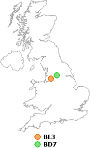 map showing distance between BL3 and BD7