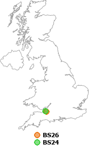 map showing distance between BS26 and BS24