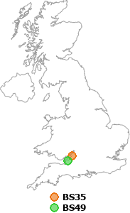 map showing distance between BS35 and BS49