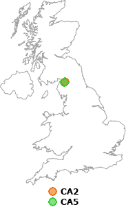 map showing distance between CA2 and CA5