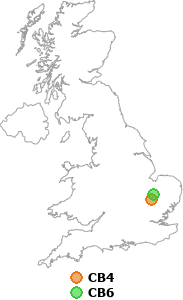 map showing distance between CB4 and CB6