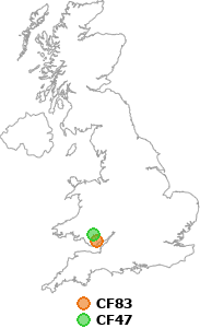 map showing distance between CF83 and CF47