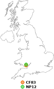 map showing distance between CF83 and NP12