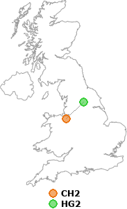 map showing distance between CH2 and HG2
