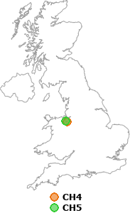 map showing distance between CH4 and CH5