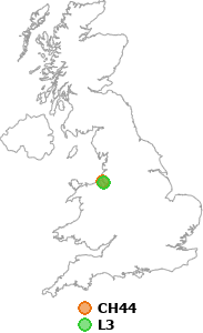 map showing distance between CH44 and L3
