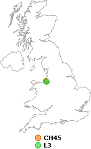 map showing distance between CH45 and L3