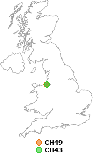 map showing distance between CH49 and CH43