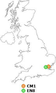map showing distance between CM1 and EN8