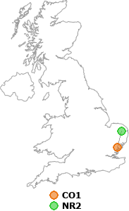 map showing distance between CO1 and NR2