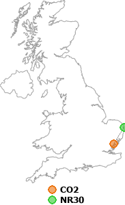 map showing distance between CO2 and NR30