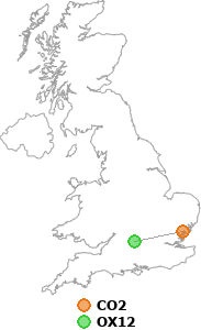 map showing distance between CO2 and OX12