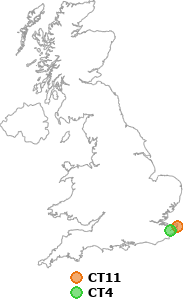map showing distance between CT11 and CT4