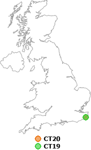 map showing distance between CT20 and CT19