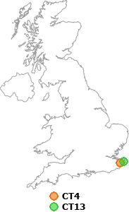 map showing distance between CT4 and CT13