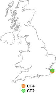 map showing distance between CT4 and CT2